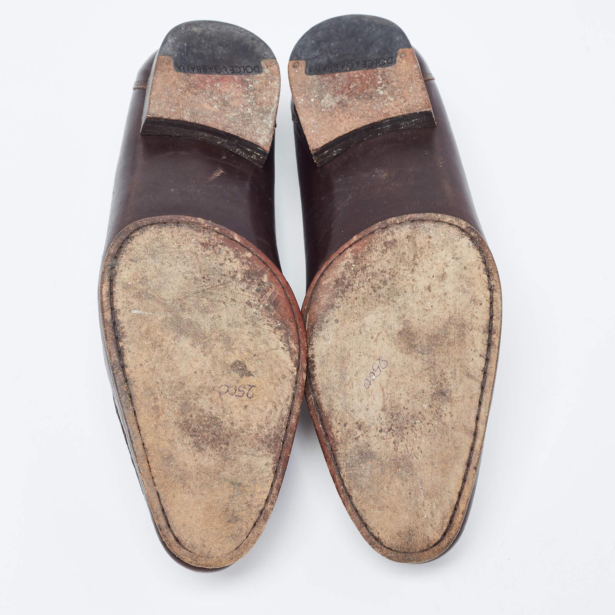 Dolce & Gabbana Mocassins Penny en cuir Brown Taille 39.5 1