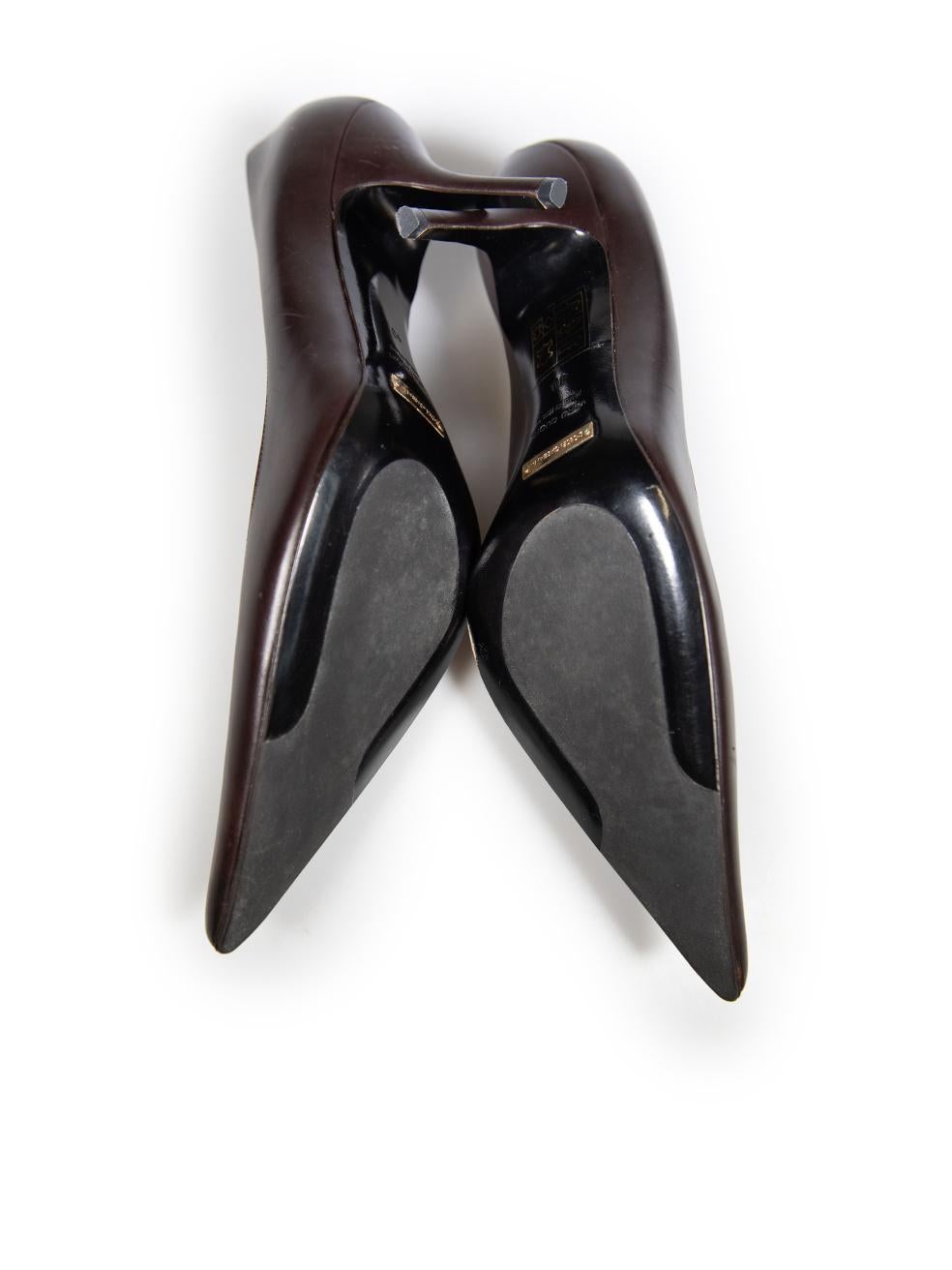 Dolce & Gabbana Beige Leather Pointed Heels Pumps Shoes