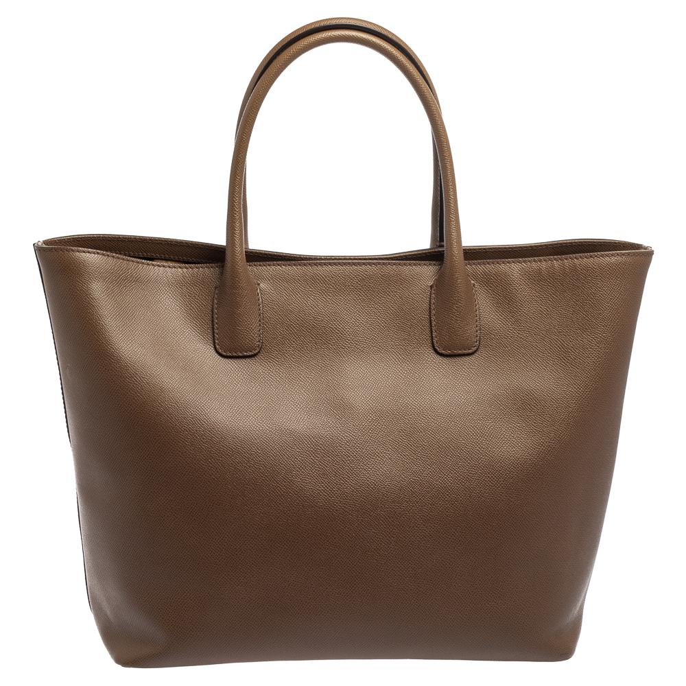 Women's Dolce & Gabbana Brown Leather Shopper Tote