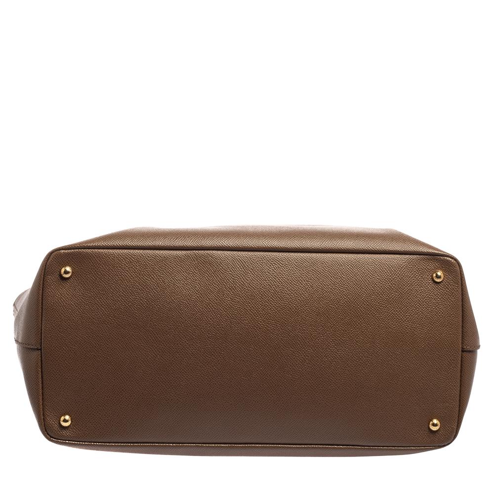 Dolce & Gabbana Brown Leather Shopper Tote 1