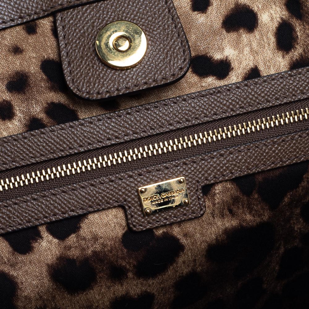 Dolce & Gabbana Brown Leather Shopper Tote 3