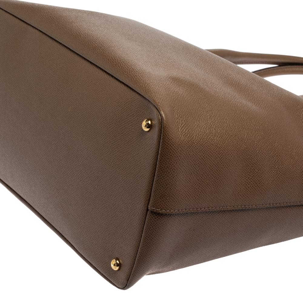 Dolce & Gabbana Brown Leather Shopper Tote 4