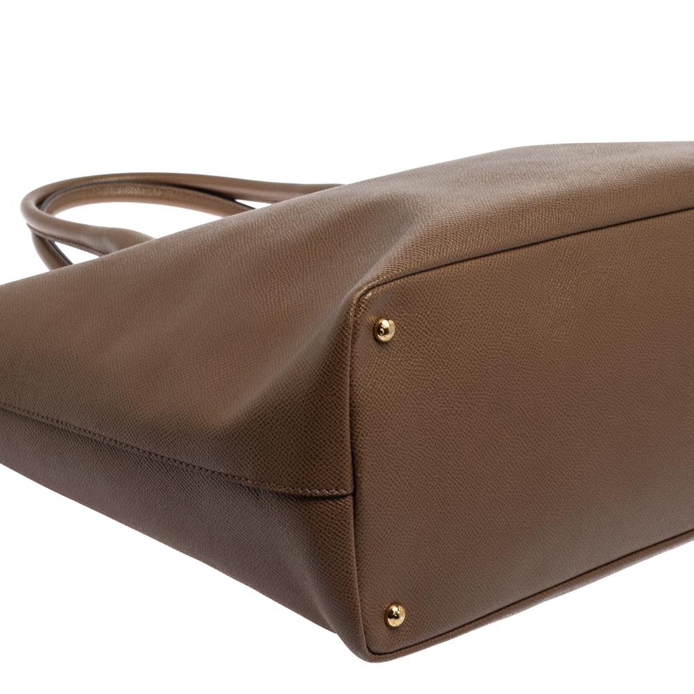 Dolce & Gabbana Brown Leather Shopper Tote 5