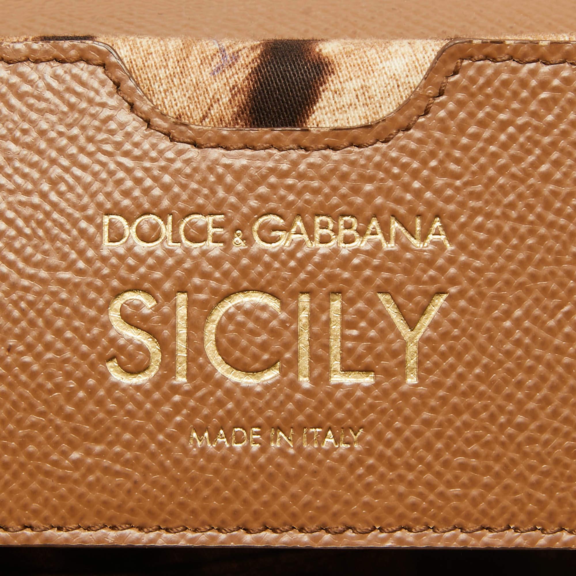 Dolce & Gabbana Brown Leather Small Miss Sicily Top Handle Bag 13
