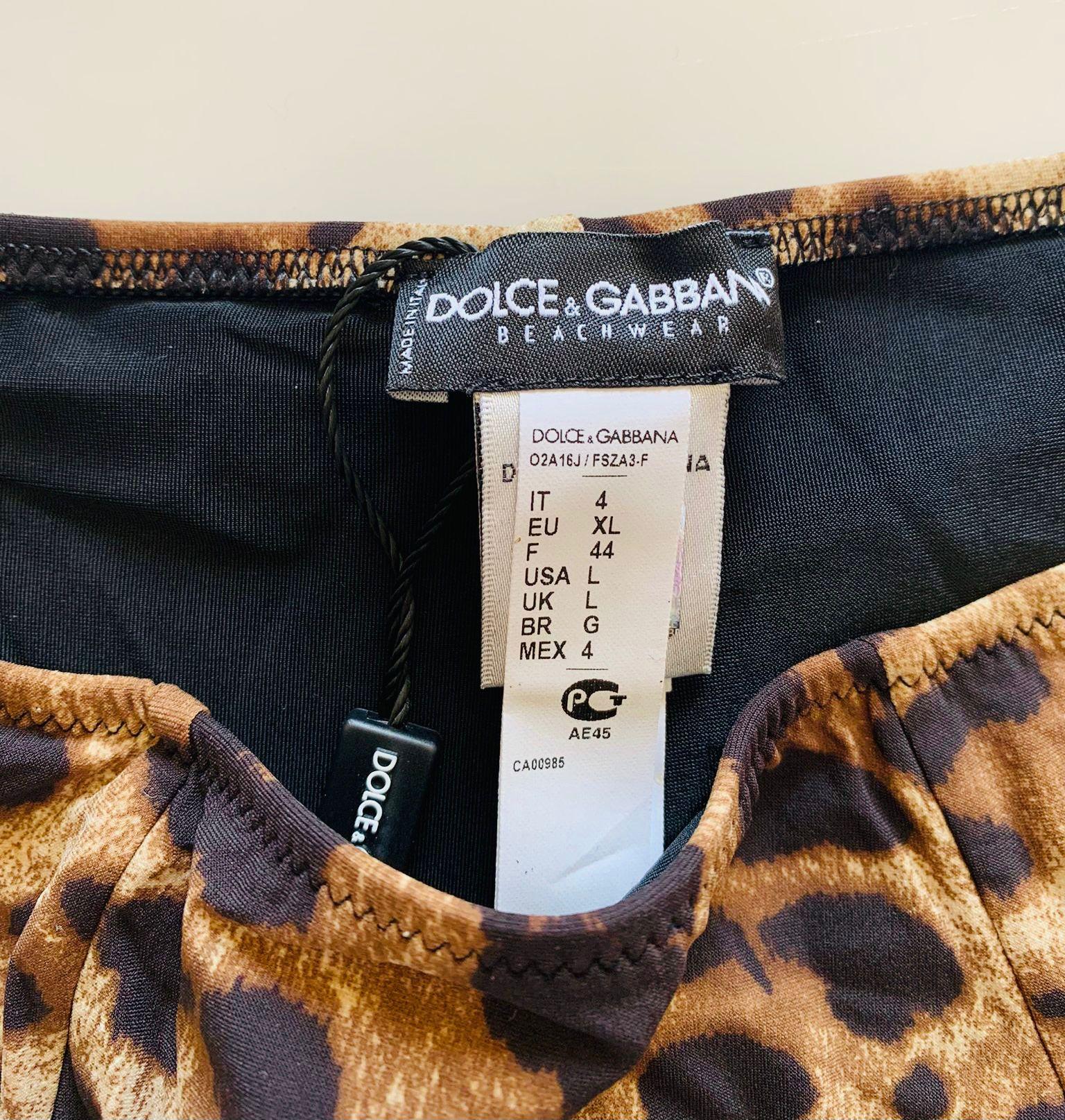 Dolce & Gabbana Brown Leopard Bikini Swimsuit Swimwear Beachwear High Waistline 1