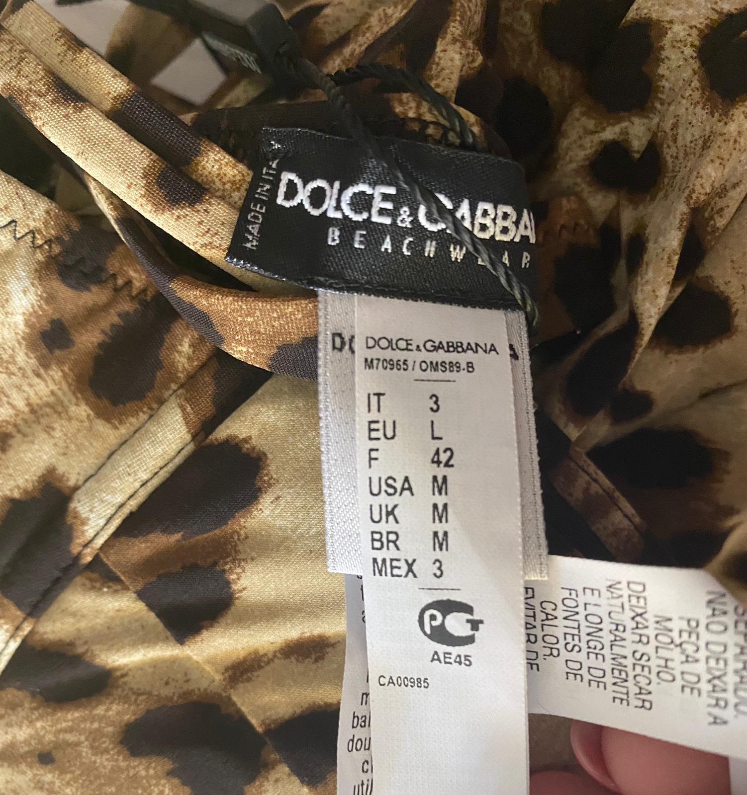 Dolce & Gabbana Brown Leopard One-piece Full Swimsuit Swimwear Beachwear Bikini 6