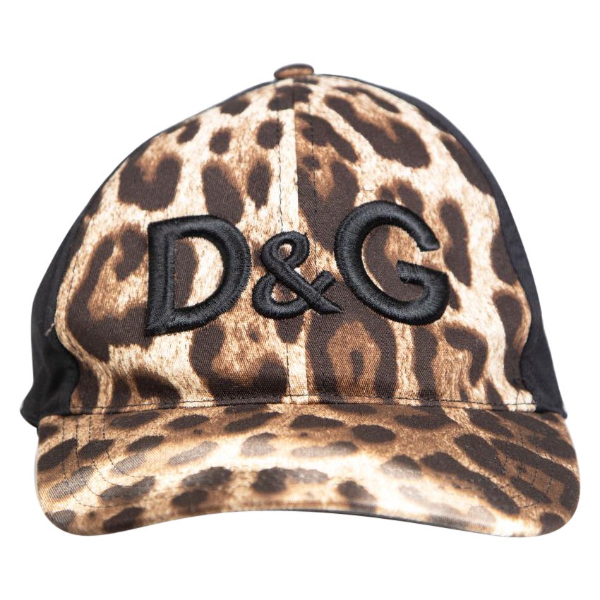 Dolce 
Gabbana Brown Leopard Print Baseball Cap