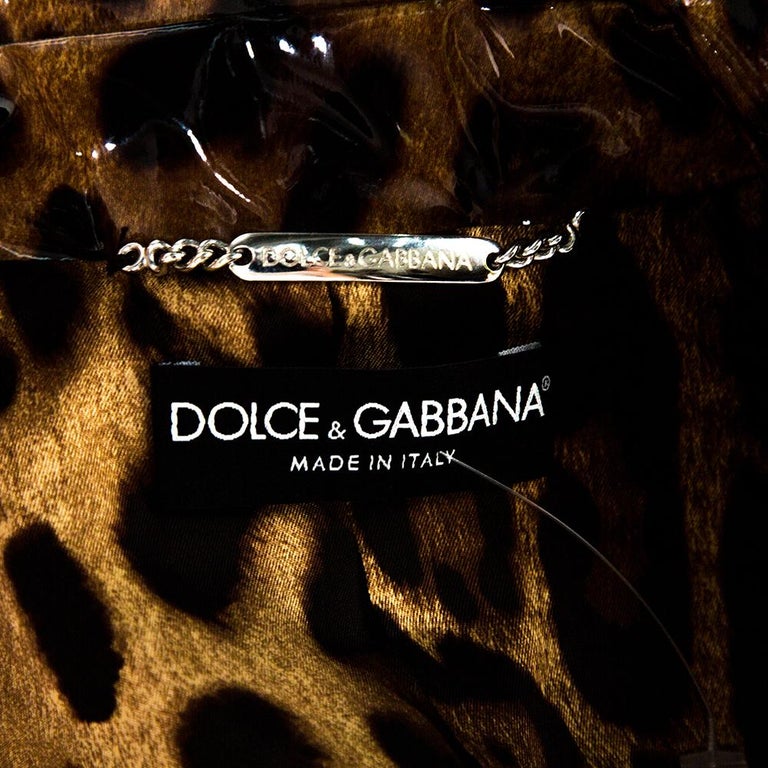 Dolce and Gabbana Brown Leopard Print Belted Trench Coat S at 1stDibs