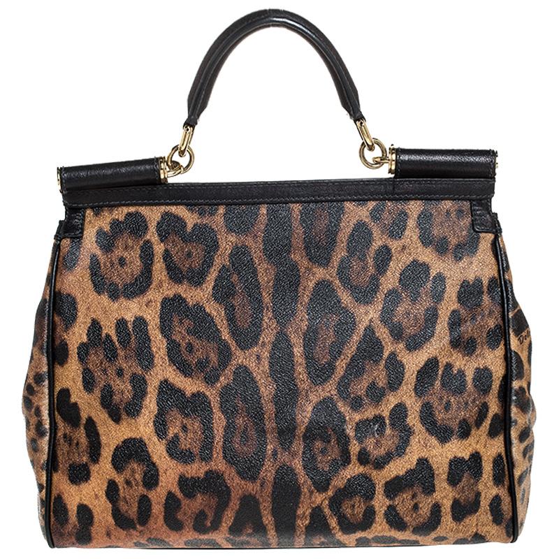 The Miss Sicily tote is one of the most celebrated creations from Dolce & Gabbana. The tote beautifully embodies the spirit of extravagance and feminity that the Italian luxury brand carries. Crafted from leopard-printed canvas, the bag has a