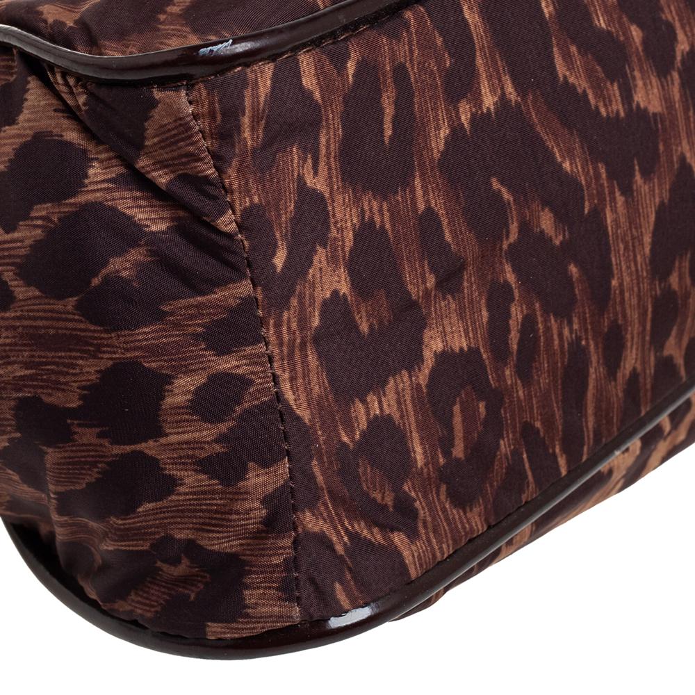 Dolce & Gabbana Brown Leopard Print Fabric Clutch 5