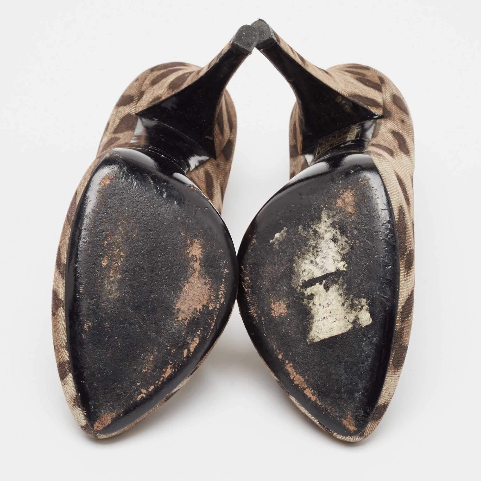 Dolce & Gabbana Chaussures en tissu imprimé léopard Brown Taille 41 1