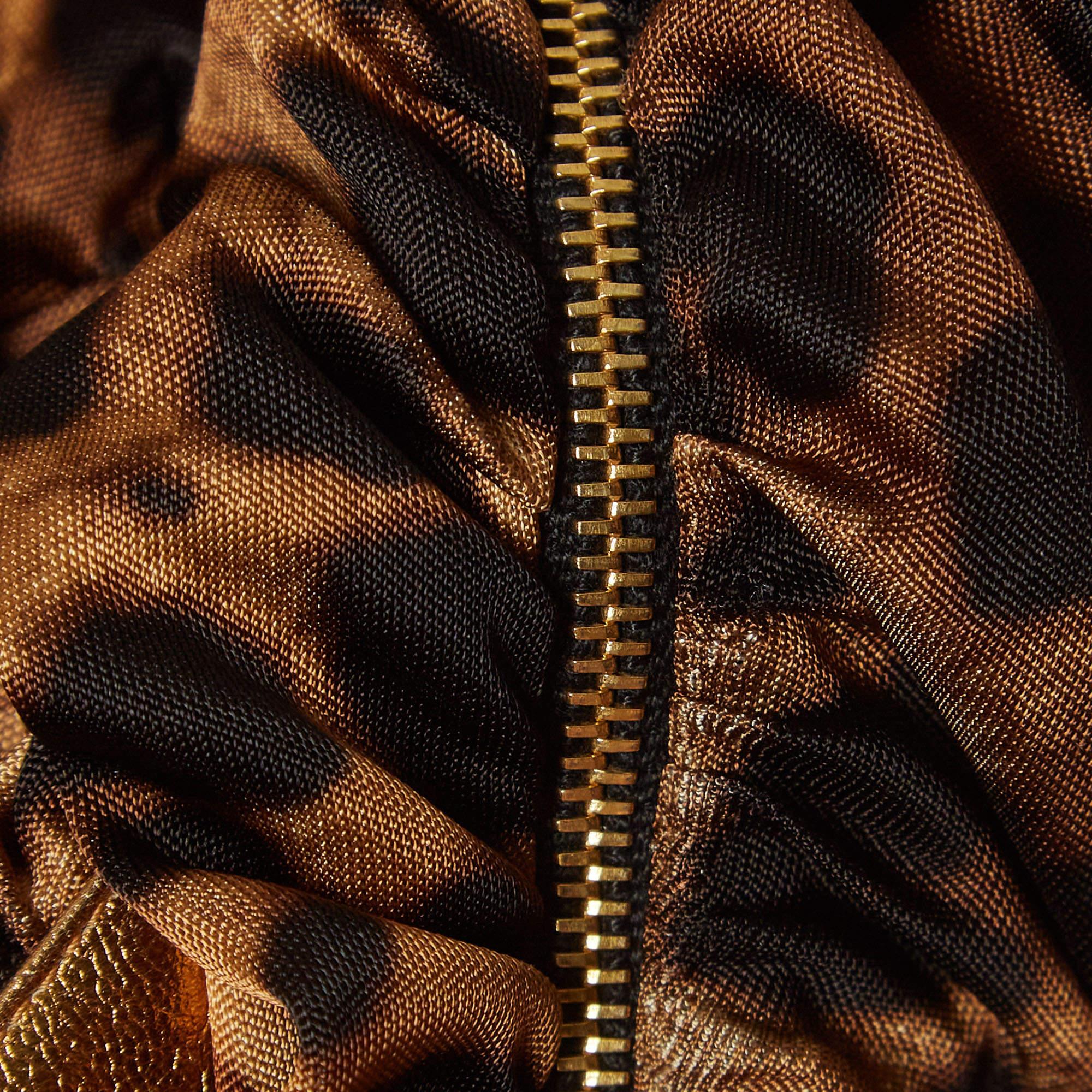 Dolce & Gabbana Brown Leopard Print Jersey Ruched Midi Dress S 1