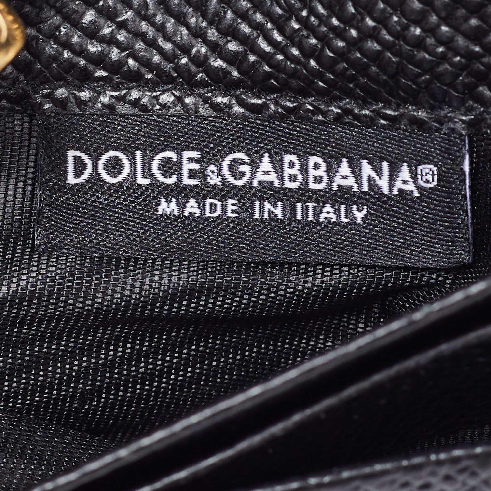 Dolce & Gabbana Portefeuille compact en cuir imprimé léopard avec logo DG, couleur Brown 3