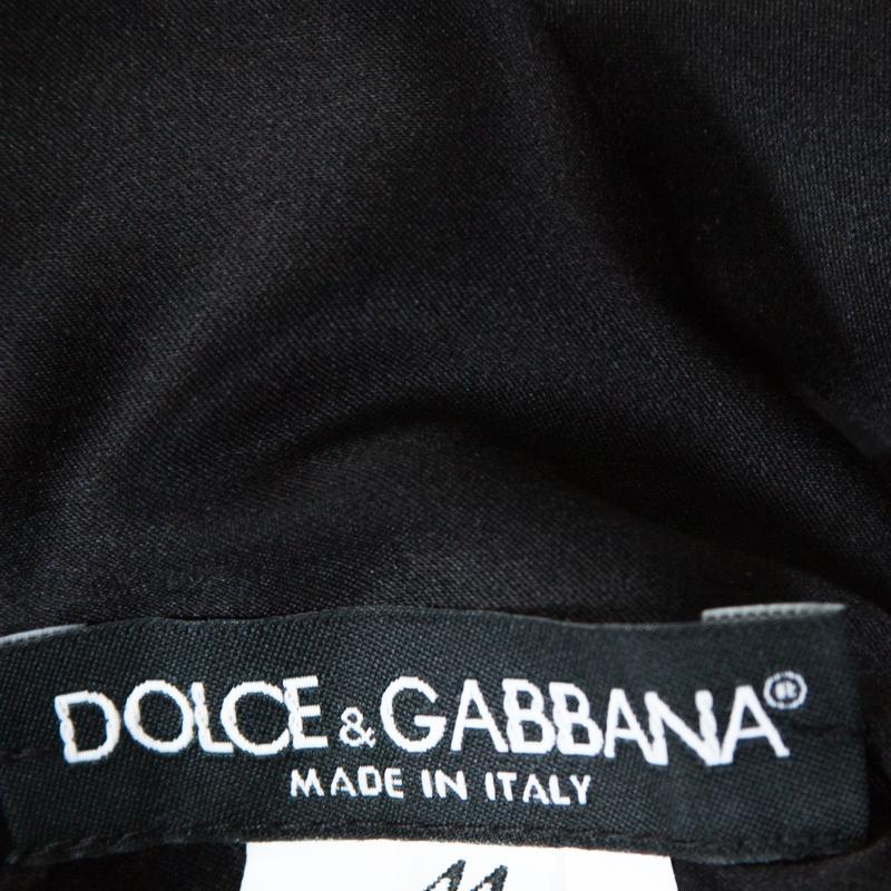 Dolce & Gabbana Brown Leopard Print Silk Draped Maxi Dress M In Excellent Condition In Dubai, Al Qouz 2