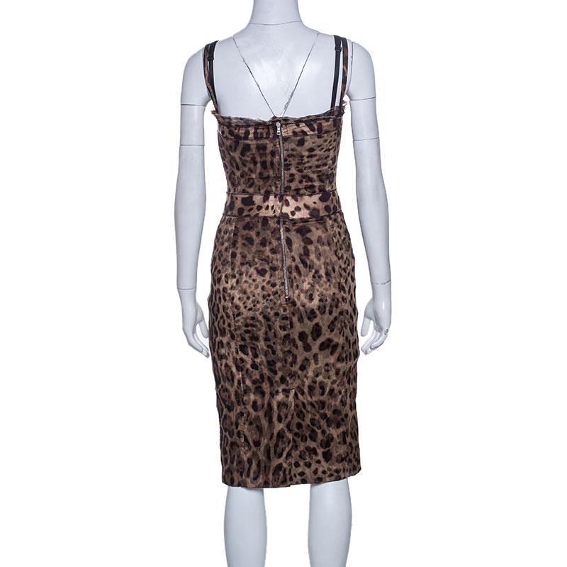 A stunning piece by Dolce & Gabbana is this bustier dress. It is made from silk and designed with leopard prints all over. The sleeveless dress comes with a back zipper and it is bound to offer you the best fit.

