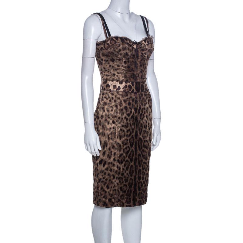 leopard bustier dress