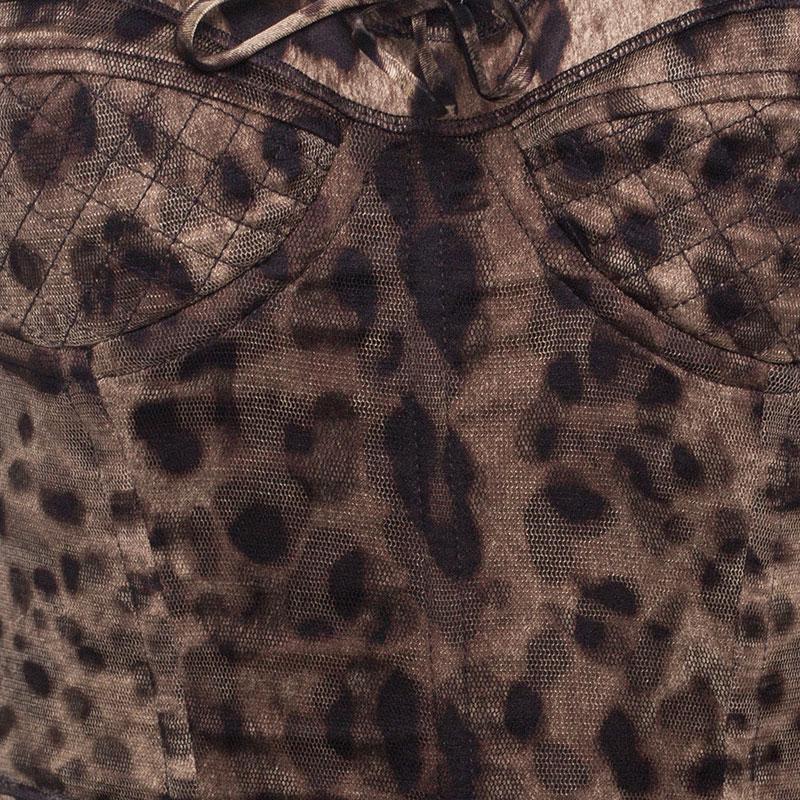 leopard print bustier dress