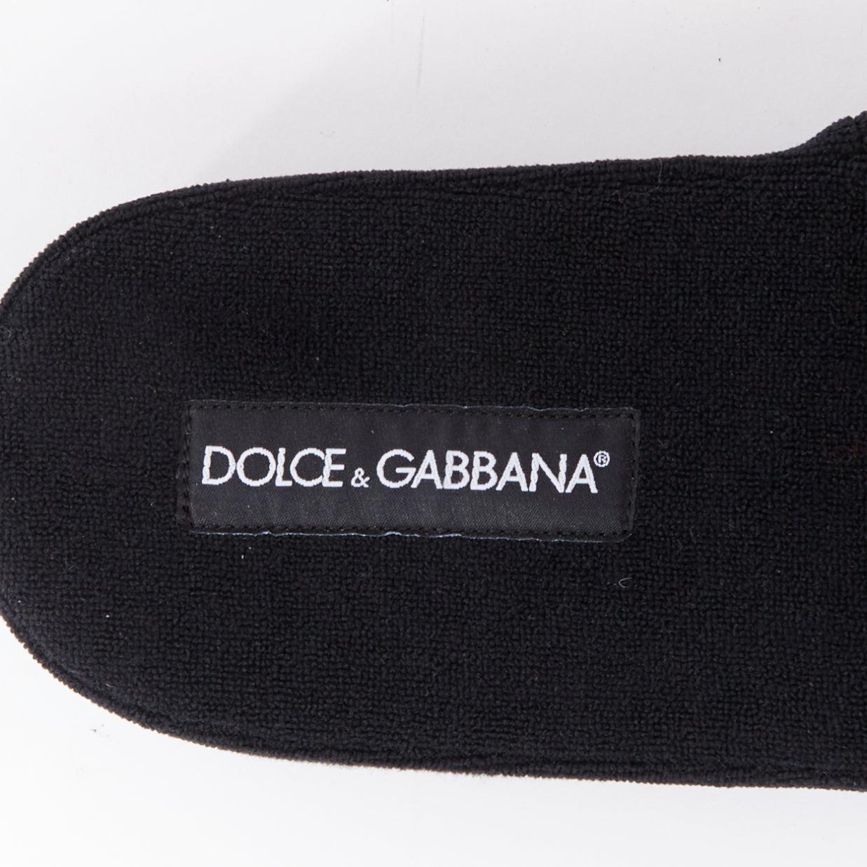 DOLCE GABBANA Brown lopard towelling padded foam slides slippers EU41 en vente 5