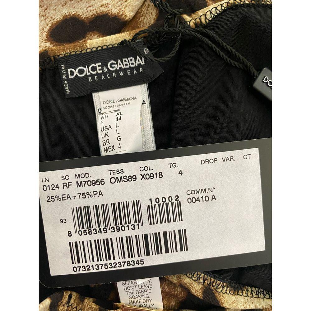 Black Dolce & Gabbana Brown Leopard Two-piece Swimsuit Swimwear Bikini Beachwear Set For Sale