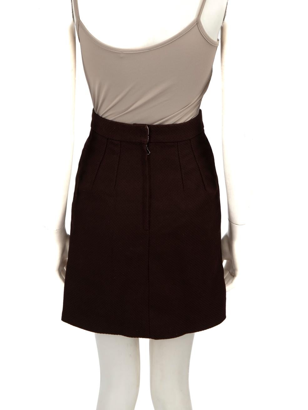 Black Dolce & Gabbana Brown Mini A Line Skirt Size XS For Sale