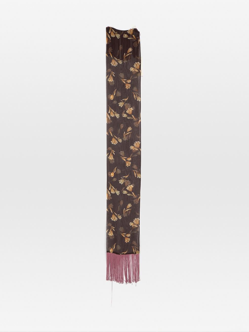 Black Dolce & Gabbana Brown & Pink Floral Scarf For Sale