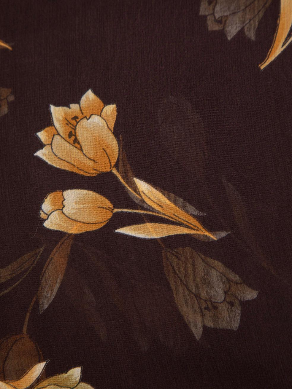 Women's Dolce & Gabbana Brown & Pink Floral Scarf For Sale