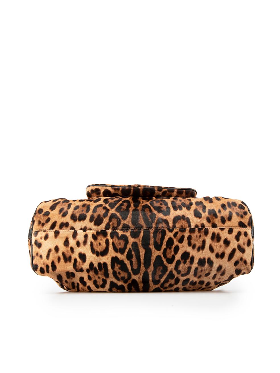 Women's Dolce & Gabbana Brown Pony Hair Leopard Handbag For Sale