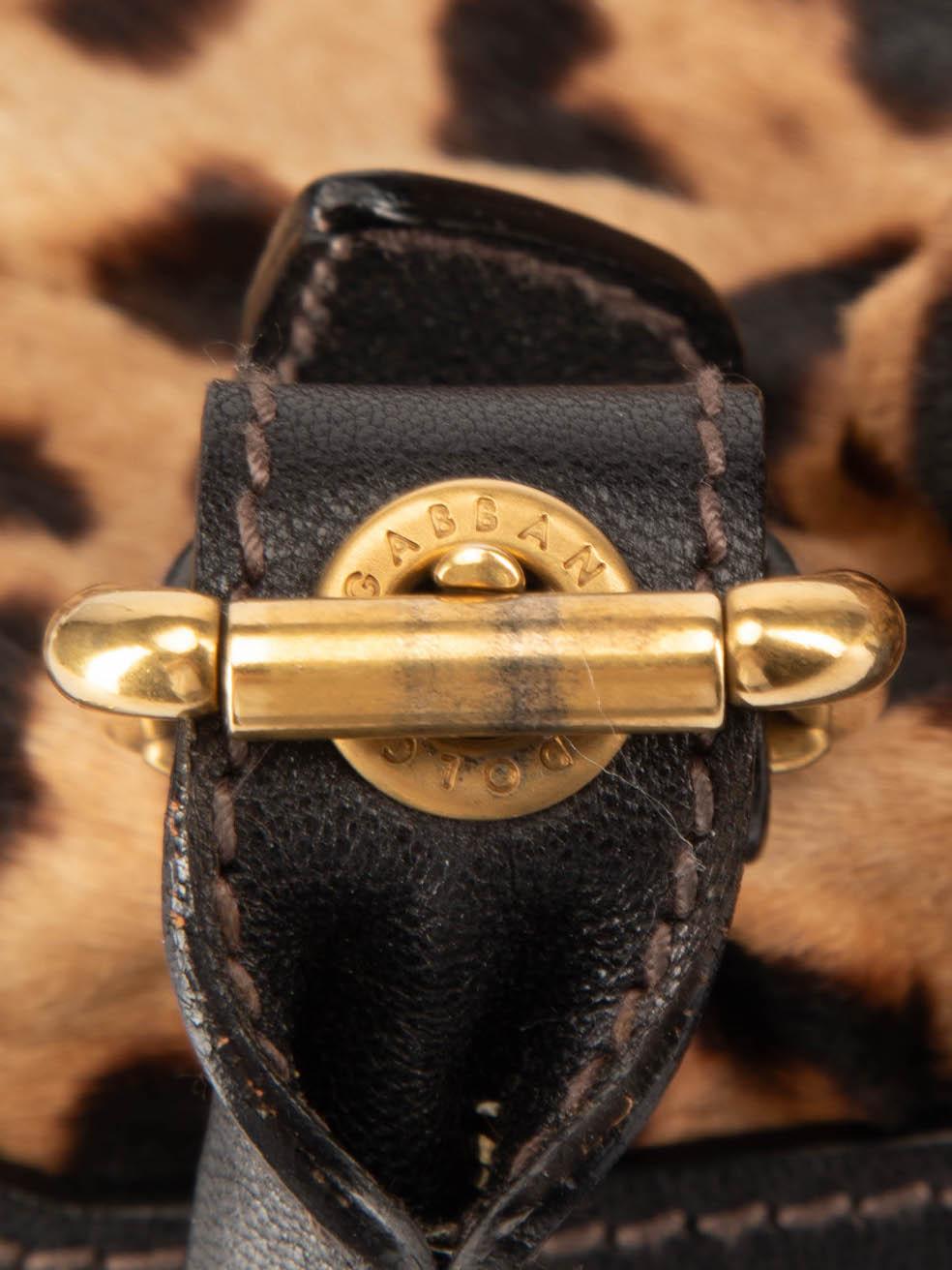 Dolce & Gabbana Brown Pony Hair Leopard Handbag For Sale 2