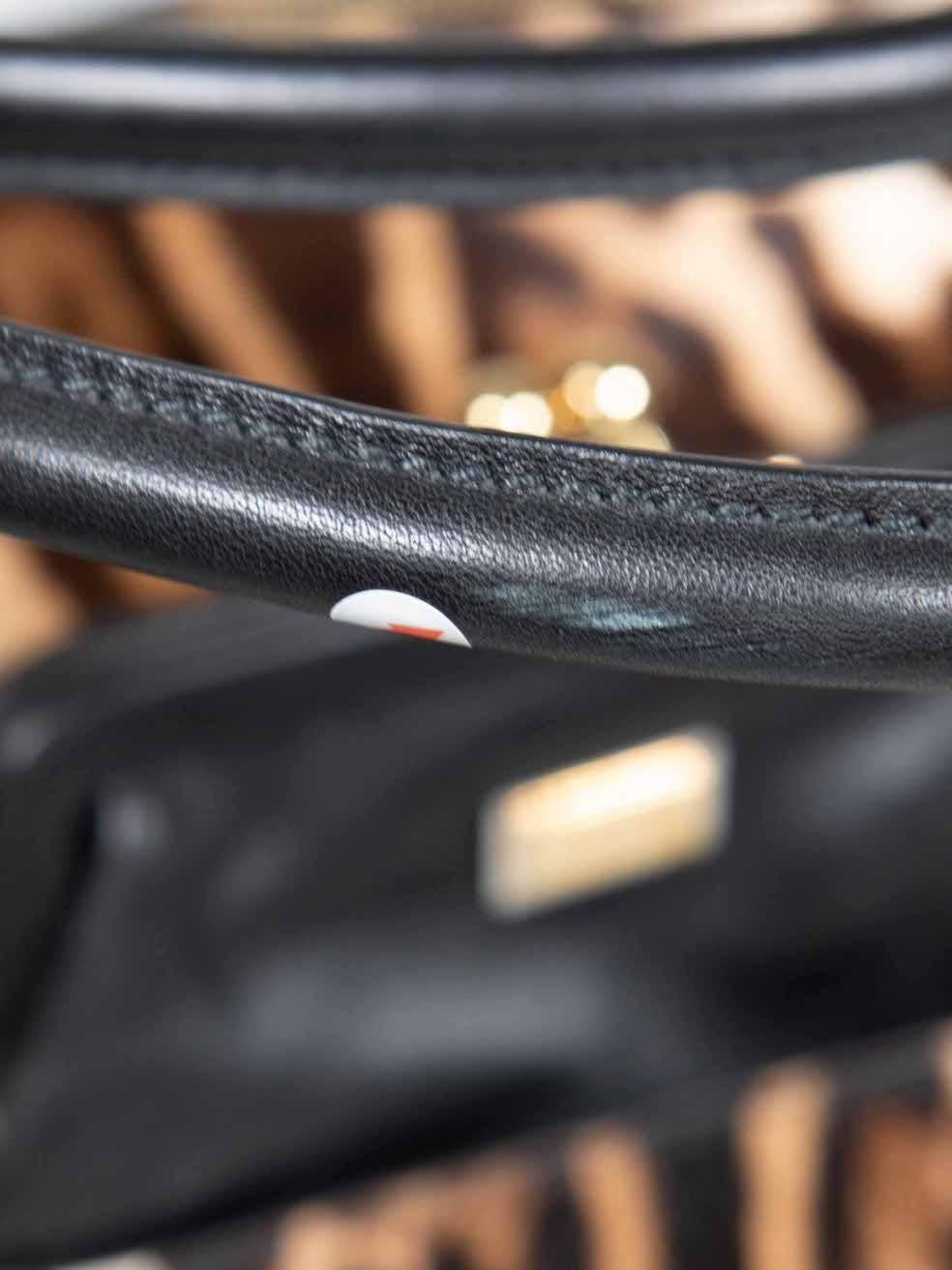 Dolce & Gabbana Brown Ponyhair Leopard Miss Pen Tote Bag For Sale 4