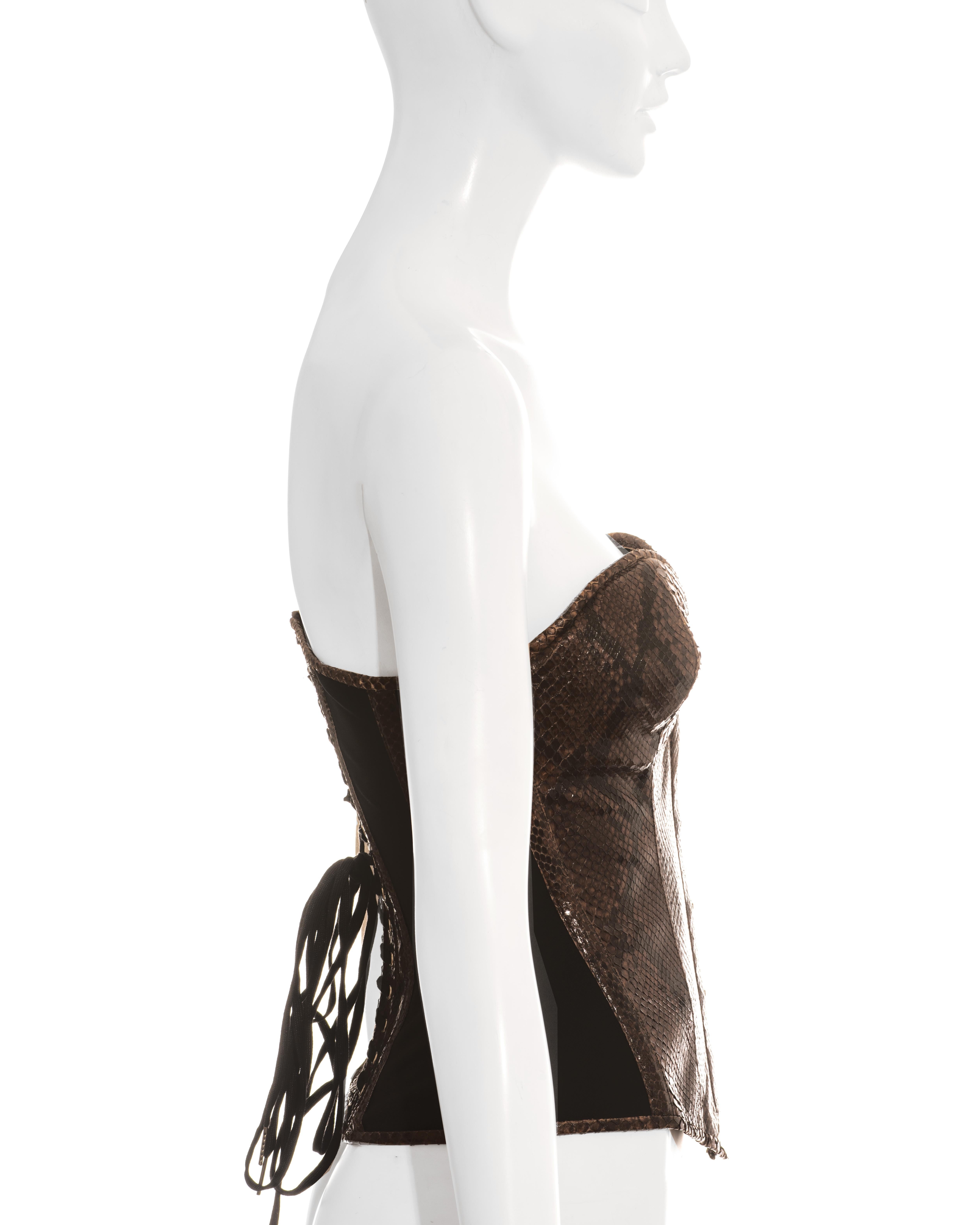 Dolce & Gabbana brown python bustier corset, ss 2005 In Excellent Condition In London, GB