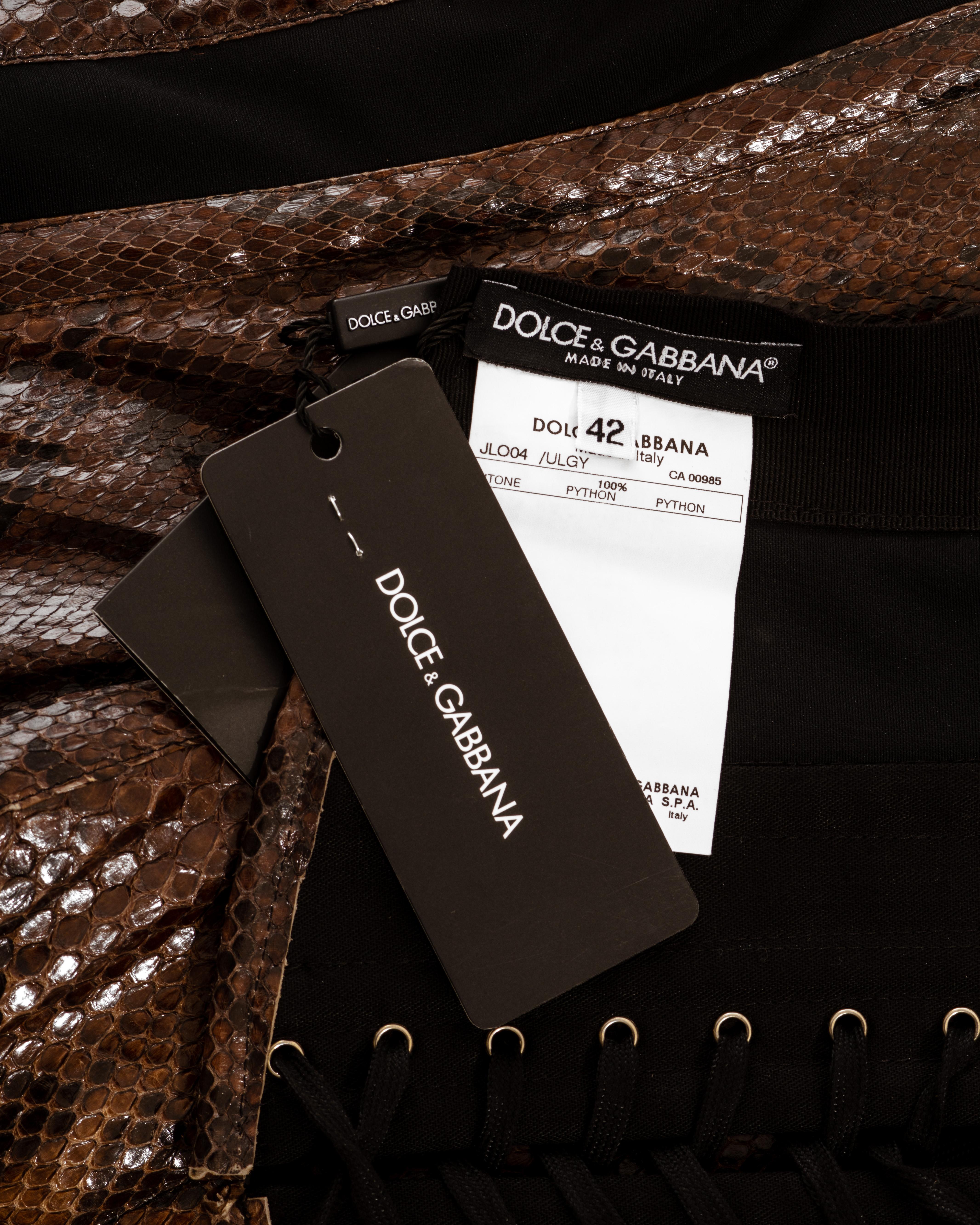 Dolce & Gabbana brown python bustier corset, ss 2005 1