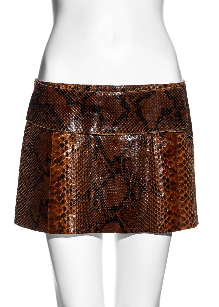 Python Mini Skirt Dolce and Gabbana brown python mini skirt, ss 2000 at 1stDibs