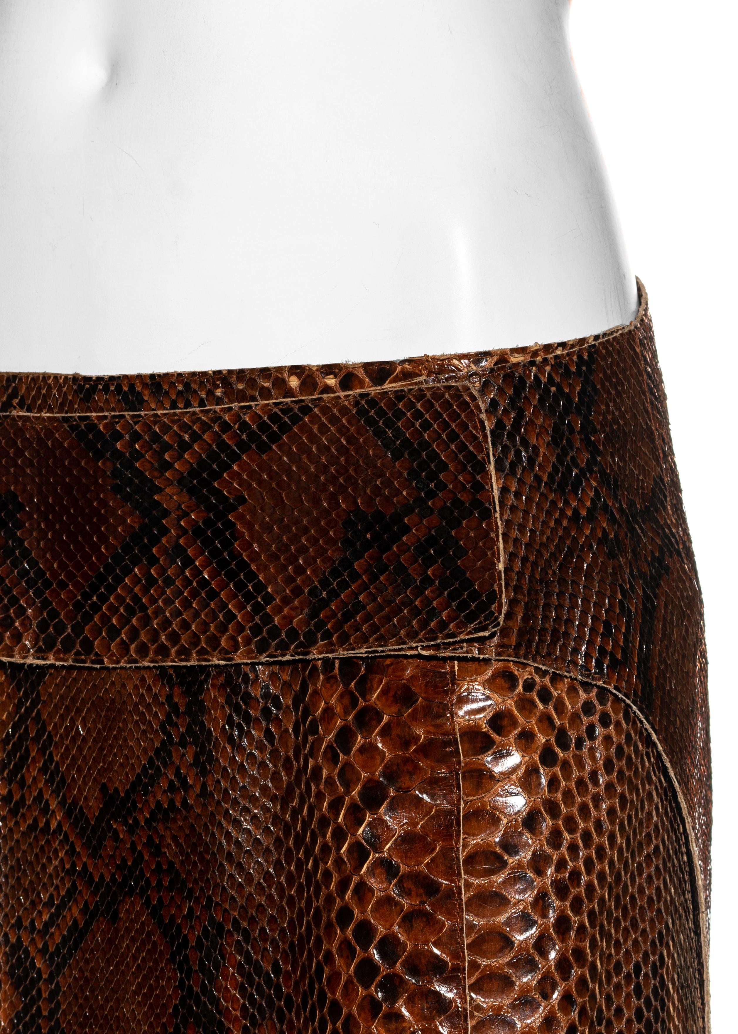 Black Dolce & Gabbana brown python mini skirt, ss 2000