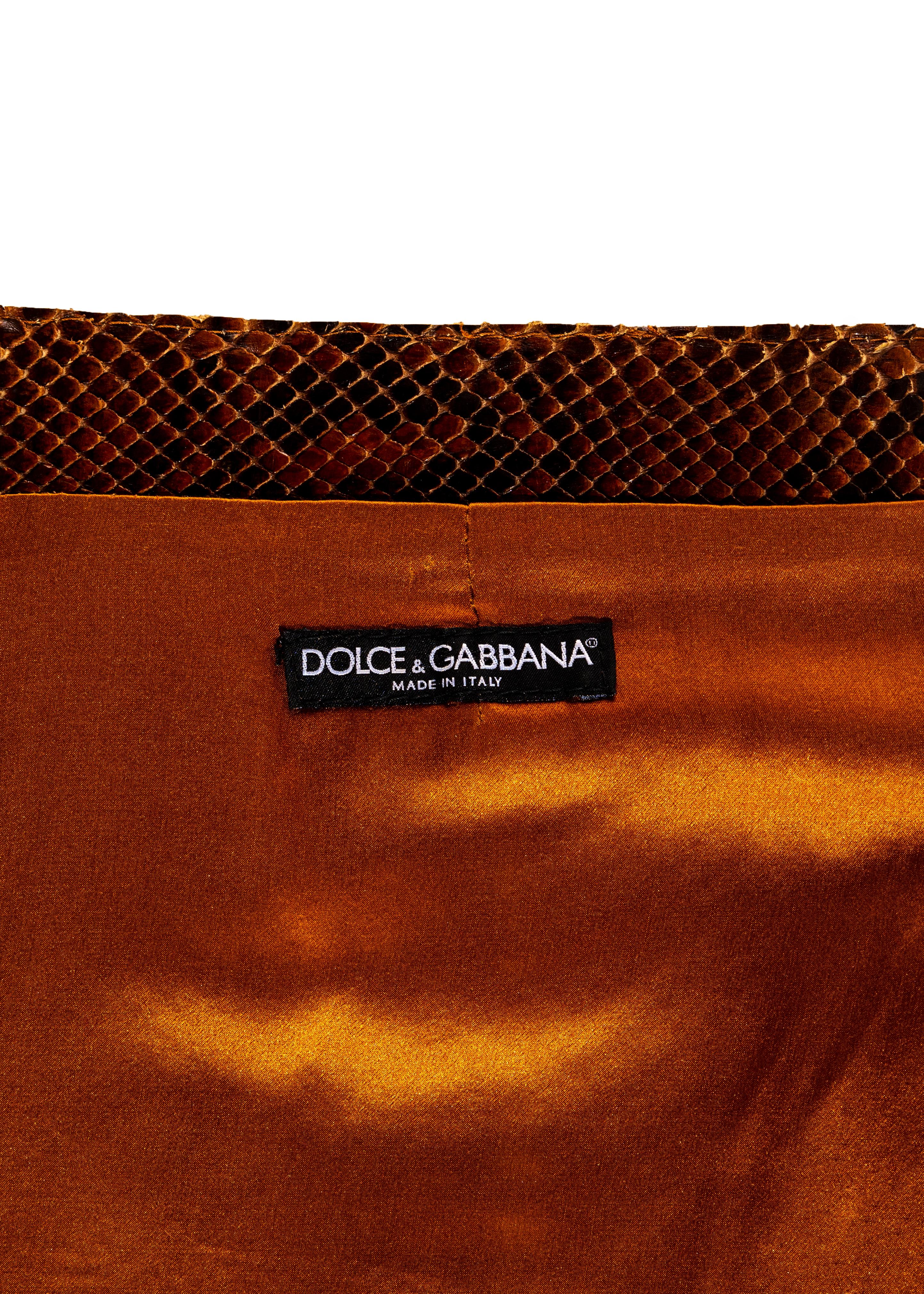Dolce & Gabbana brown python mini skirt, ss 2000 1