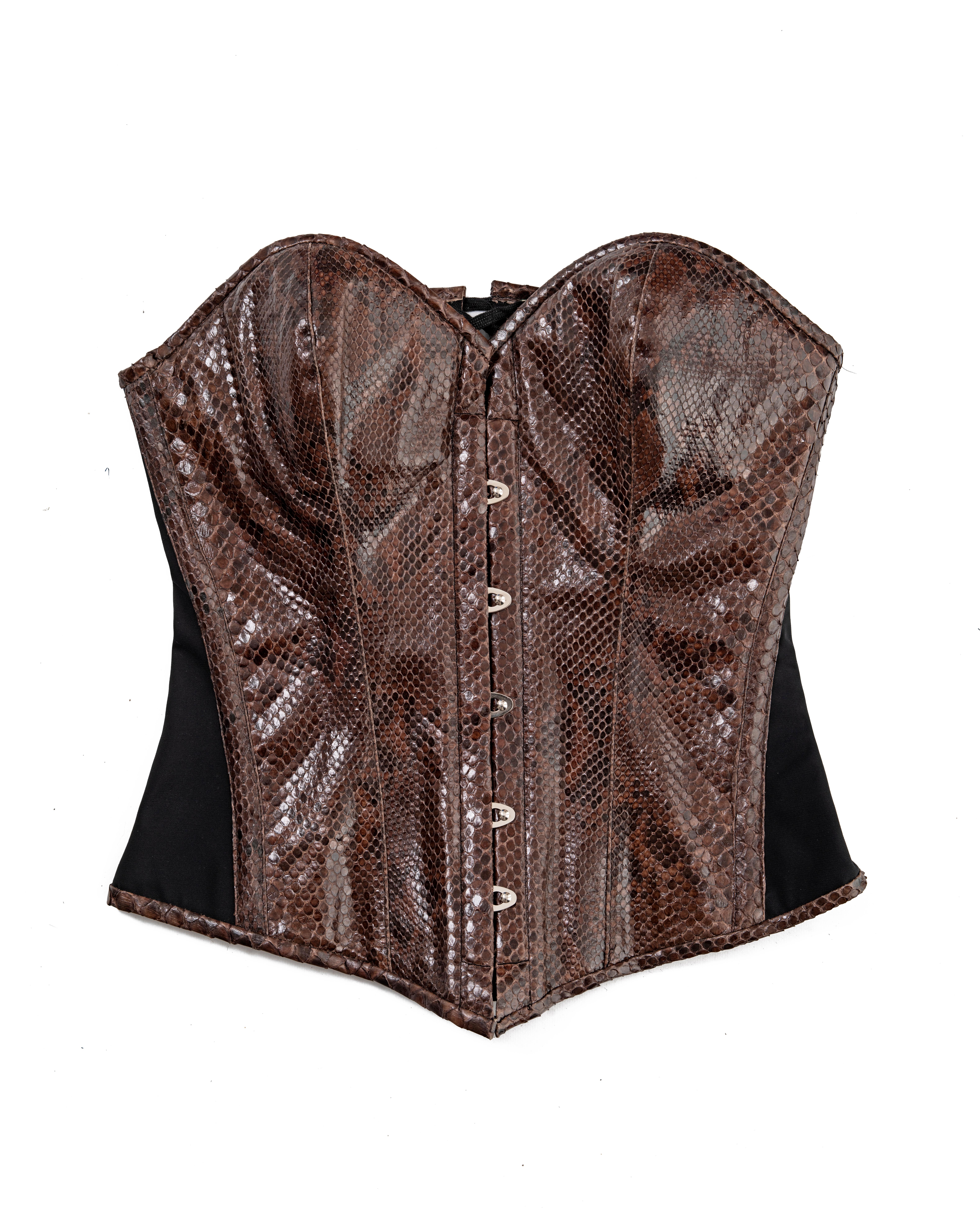 Dolce & Gabbana brown python strapless corset, ss 2005 In Excellent Condition In London, GB