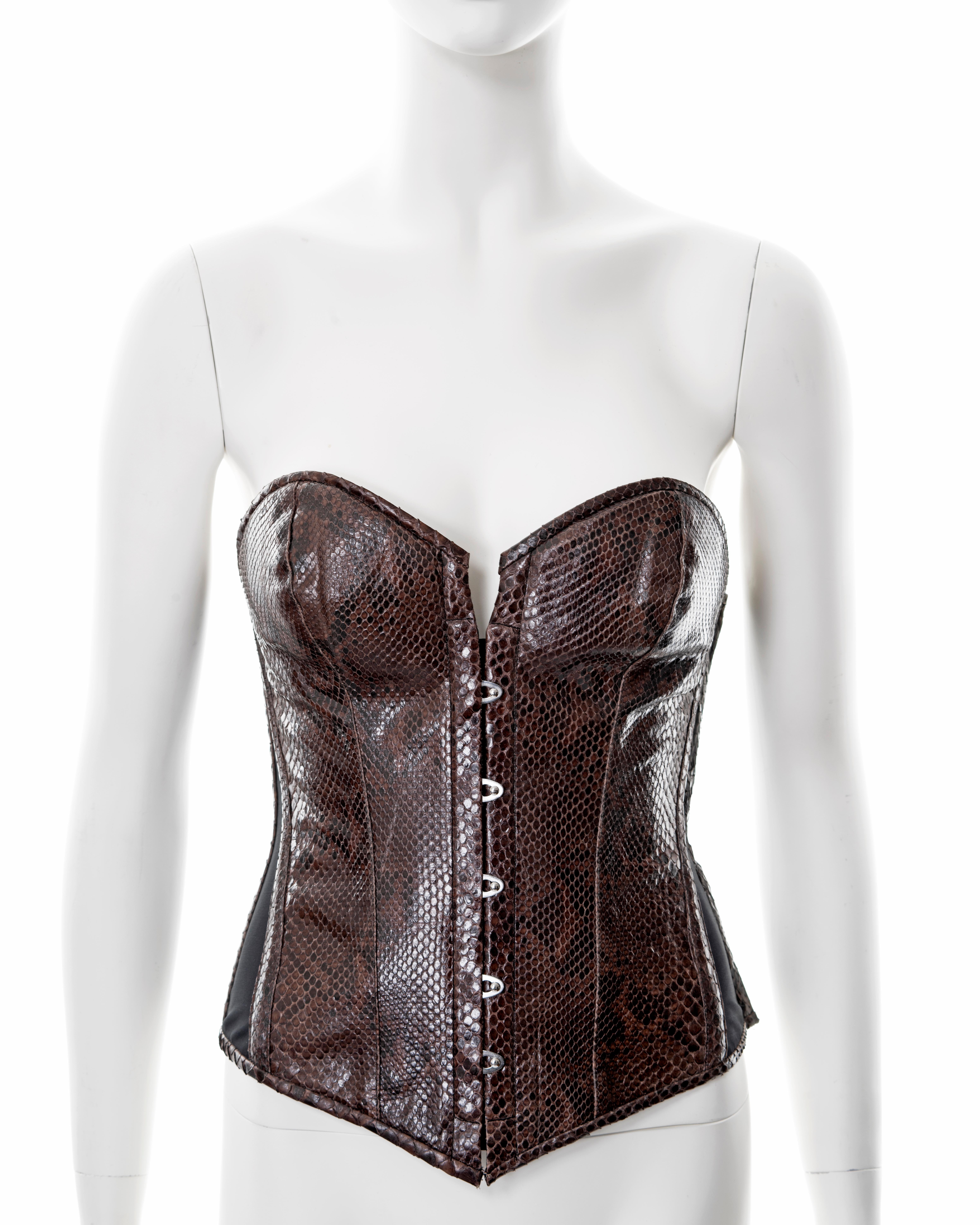 Women's Dolce & Gabbana brown python strapless corset, ss 2005