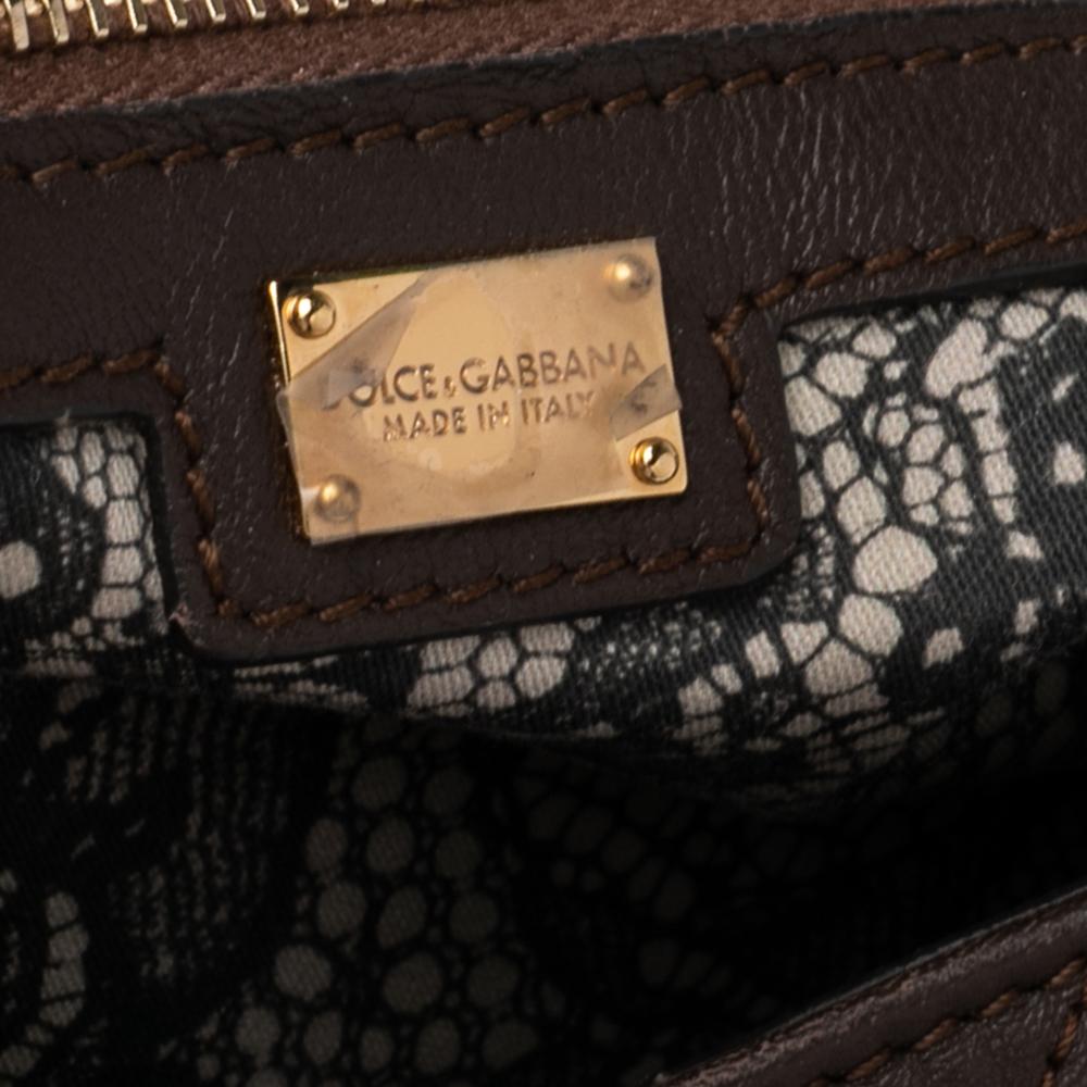 Black Dolce & Gabbana Brown Quilted Leather Miss Kate Shoulder Bag