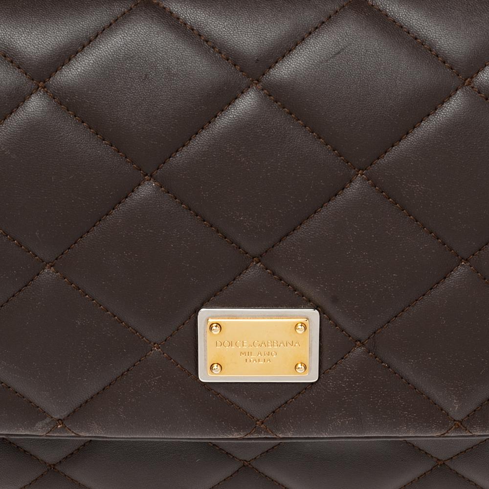 Dolce & Gabbana Brown Quilted Leather Miss Kate Shoulder Bag 3