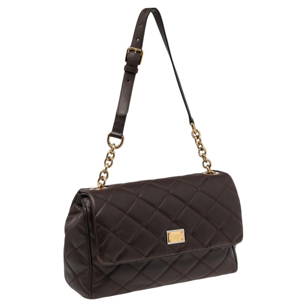 Dolce & Gabbana Brown Quilted Leather Miss Kate Shoulder Bag 4