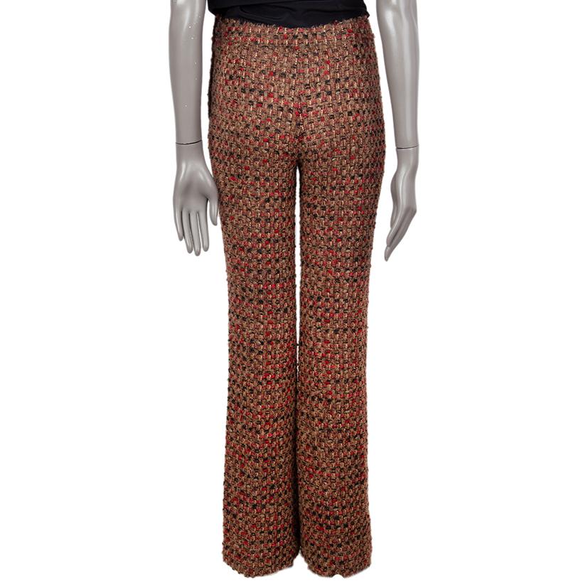 Brown DOLCE & GABBANA brown red black wool BOUCLE Pants 38 XS For Sale