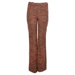 DOLCE 
GABBANA brown red black wool BOUCLE Pants 38 XS