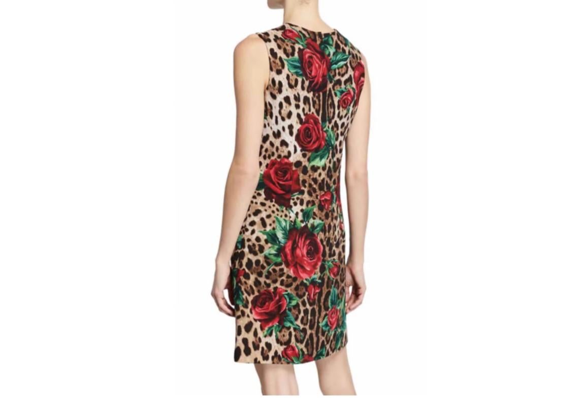 Dolce gabbana leopard 2025 rose dress