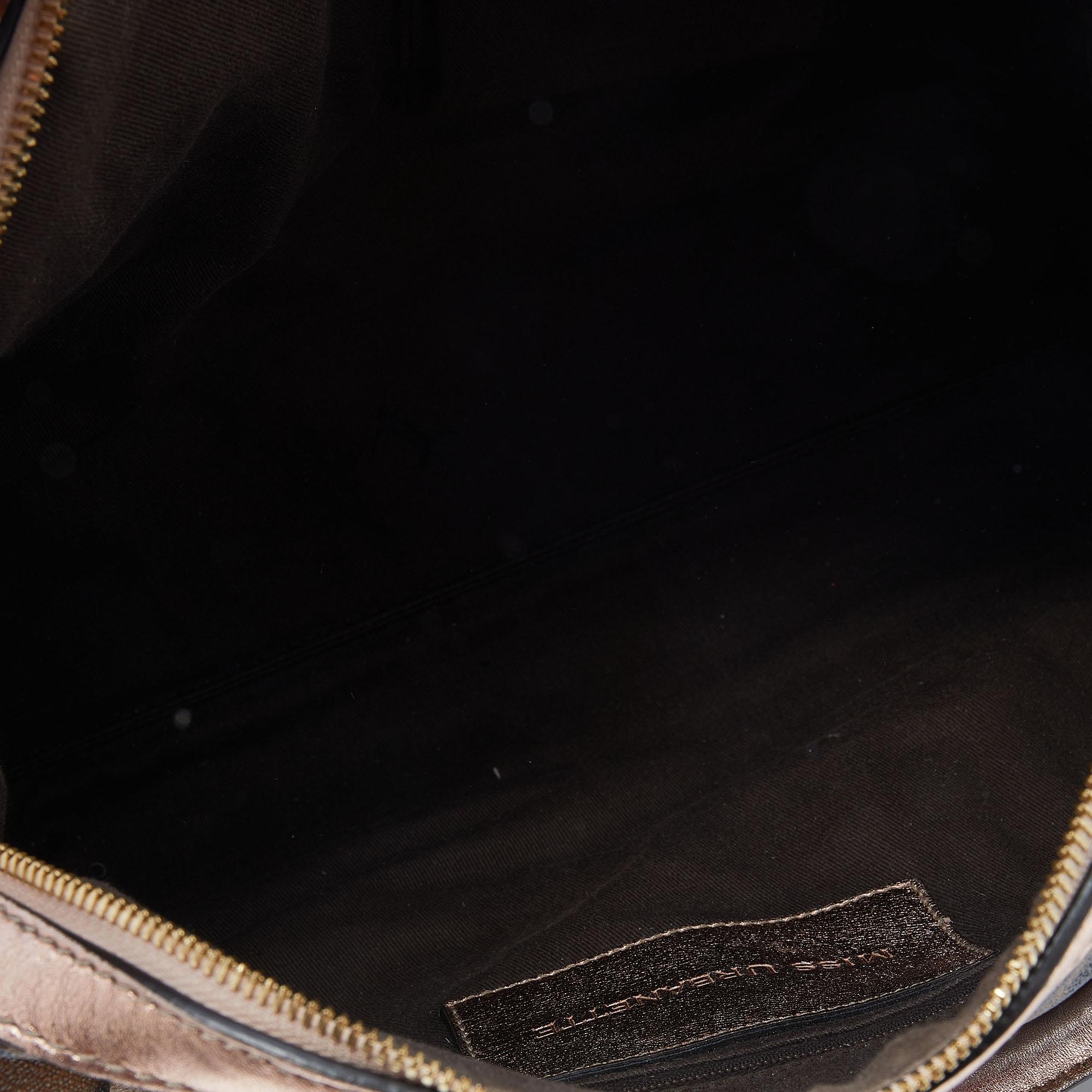 Dolce & Gabbana Marrone/Orose Gold, borsa in tela rivestita e pelle con stampa leopardata 3