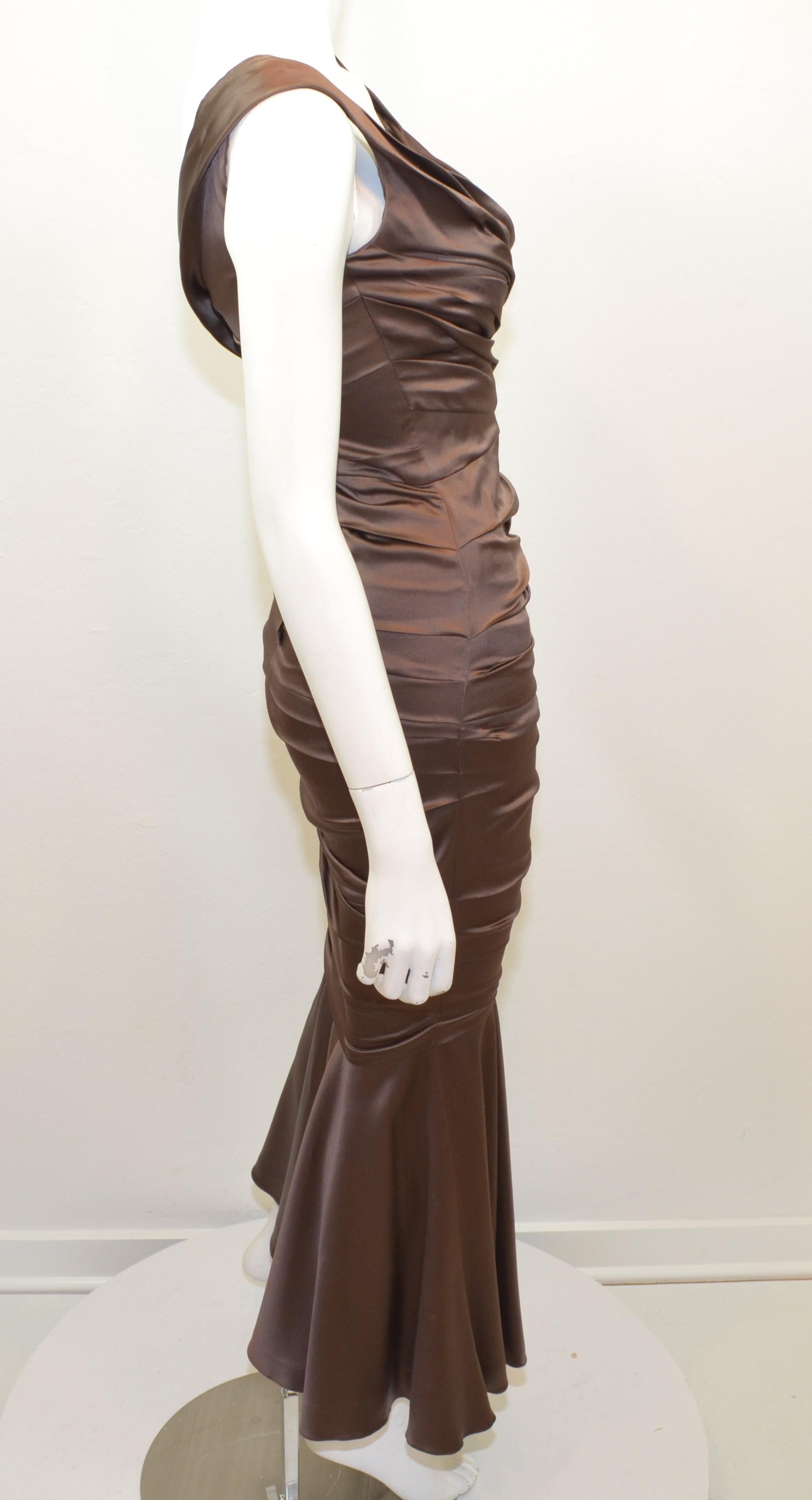 Black Dolce & Gabbana Brown Ruched Dress
