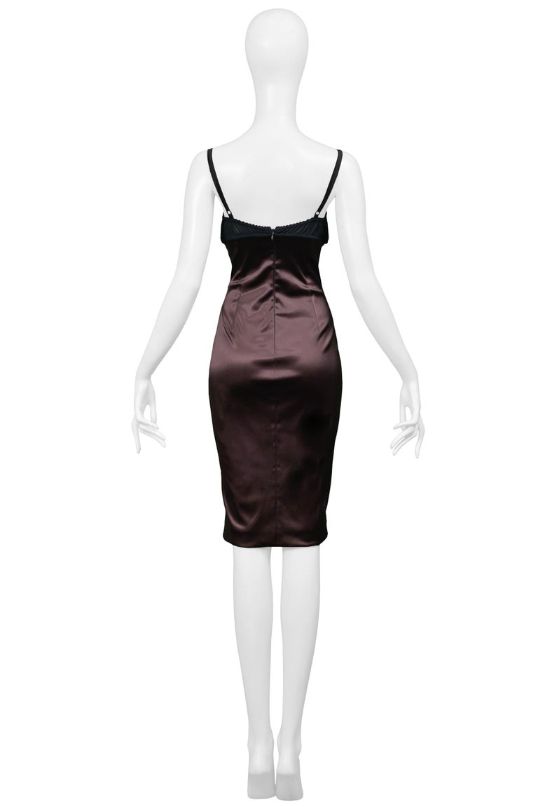 Snake Python Bra Top Dolce and Gabbana Brown Satin Cocktail Dress with a Python Leather Bra ...