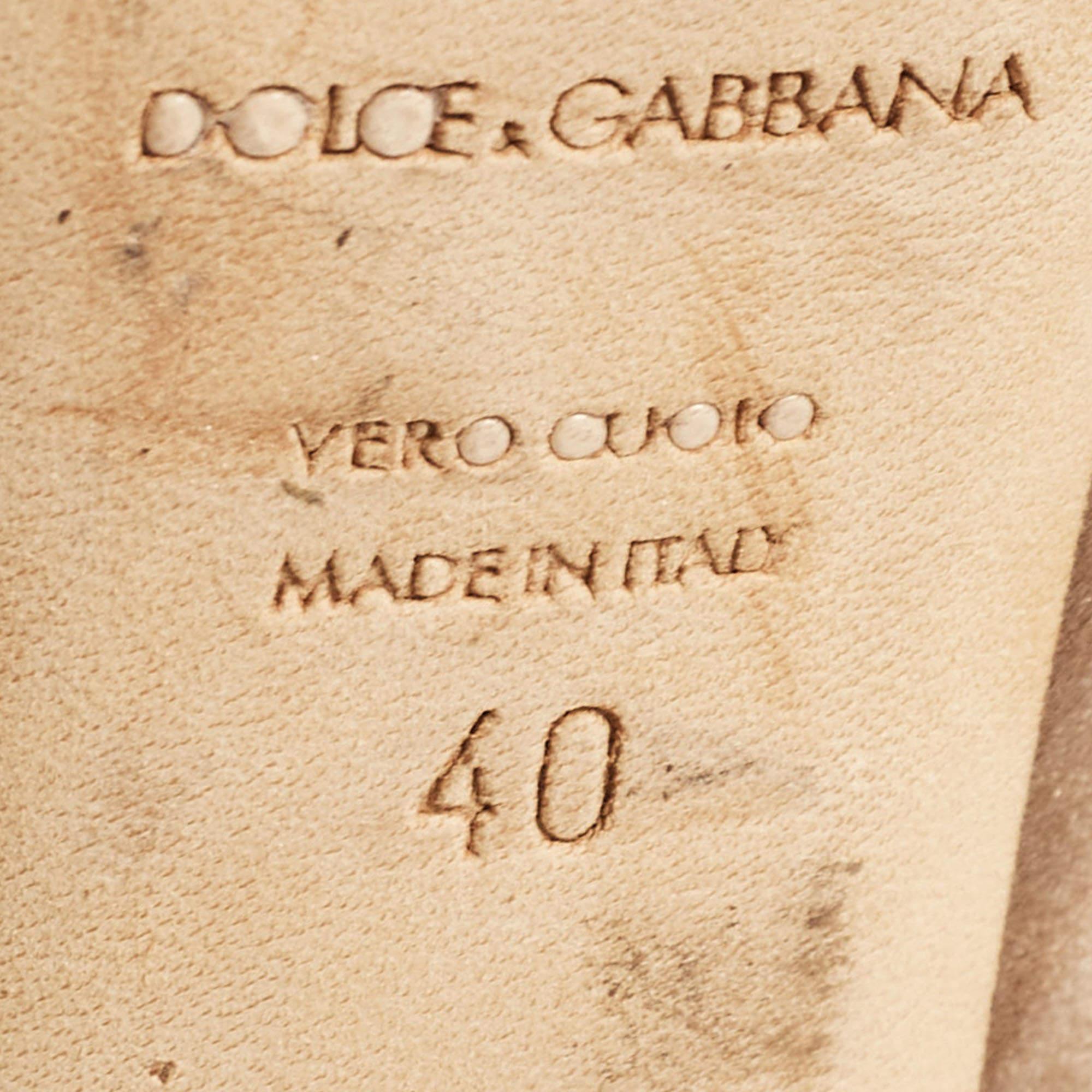Dolce & Gabbana Brown Satin  Slingback Pumps Size 40 For Sale 5