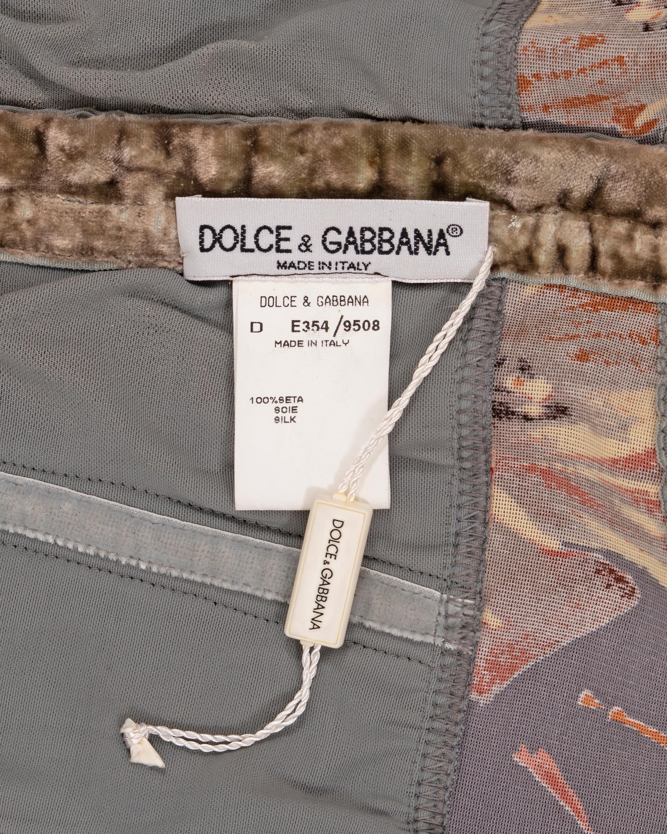 Dolce & Gabbana brown silk chiffon evening dress with built-in bodysuit, ss 1997 12