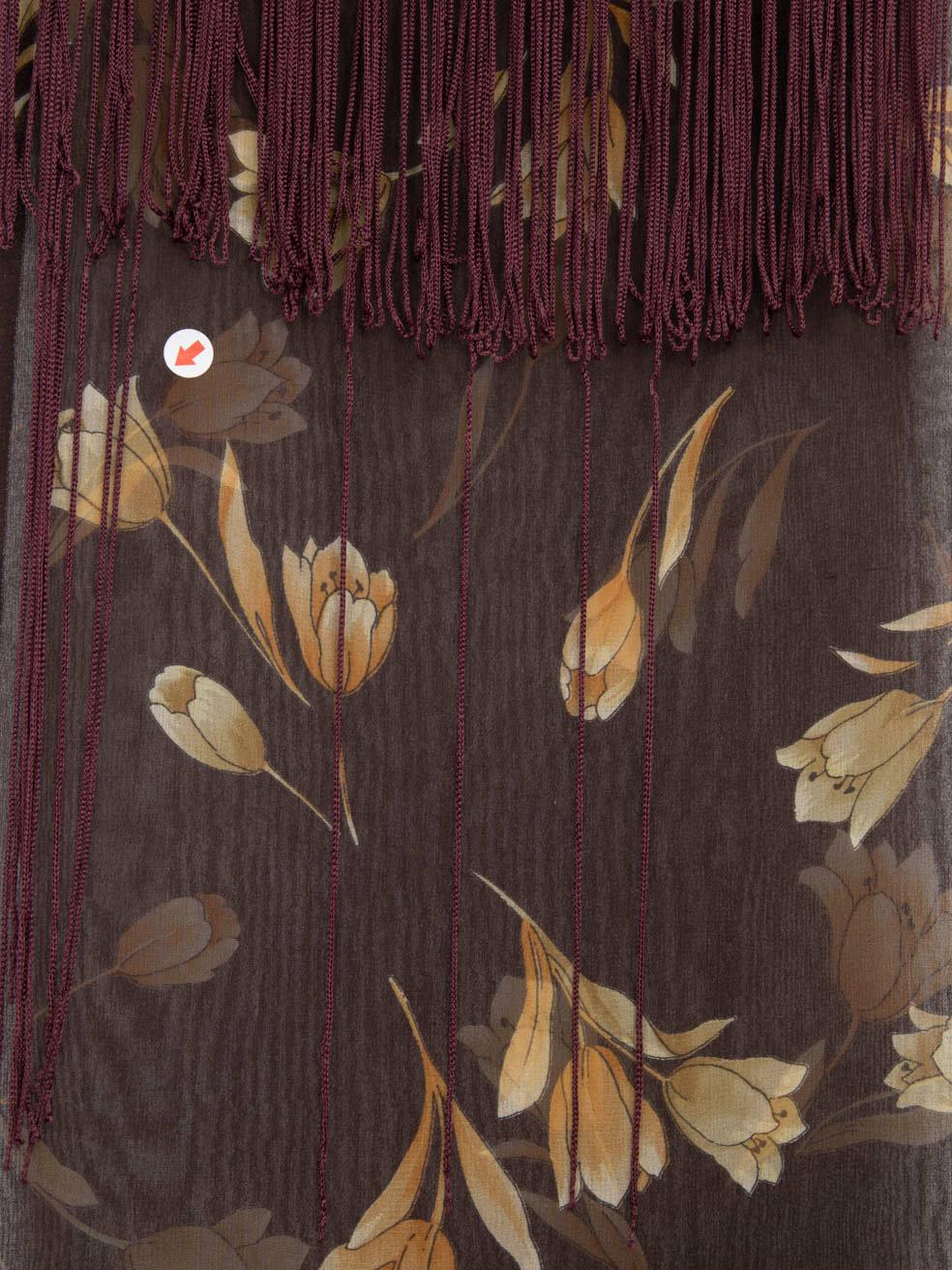 Dolce & Gabbana Brown Silk Floral Scarf For Sale 3