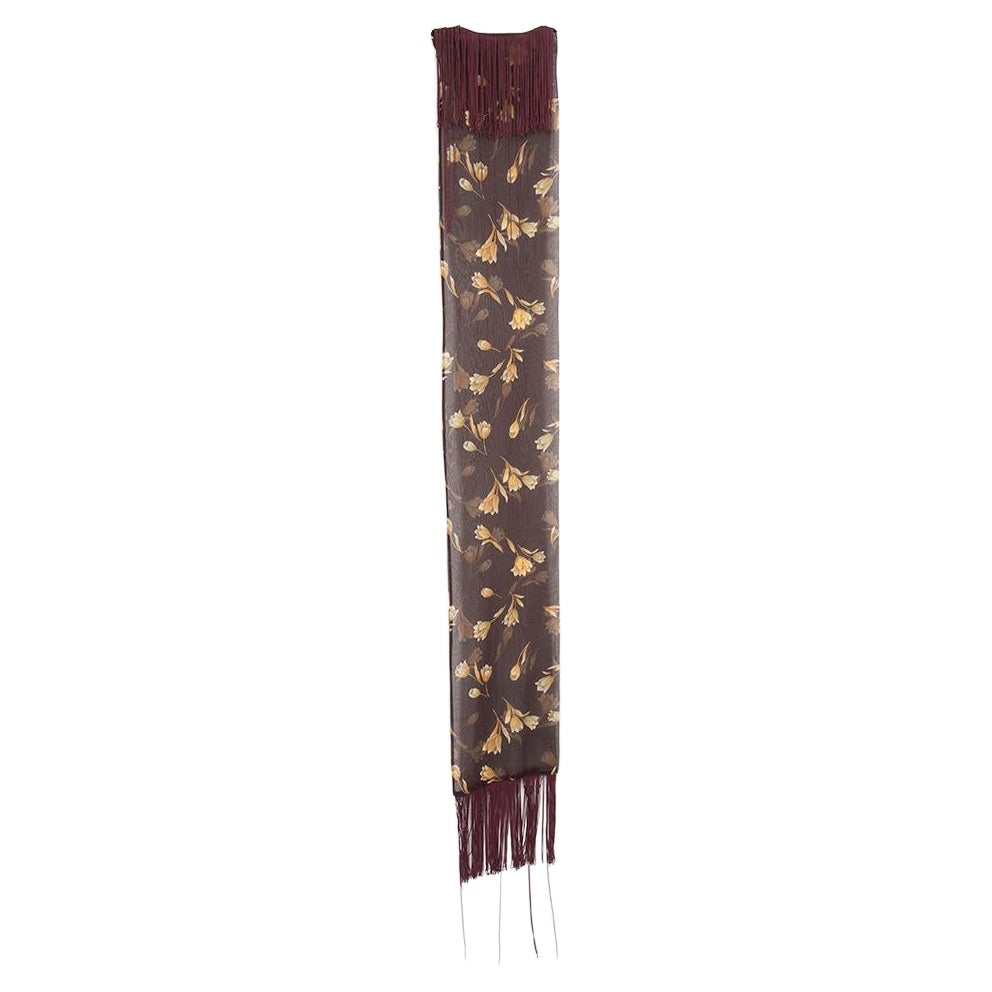 Dolce 
Gabbana Brown Silk Floral Scarf