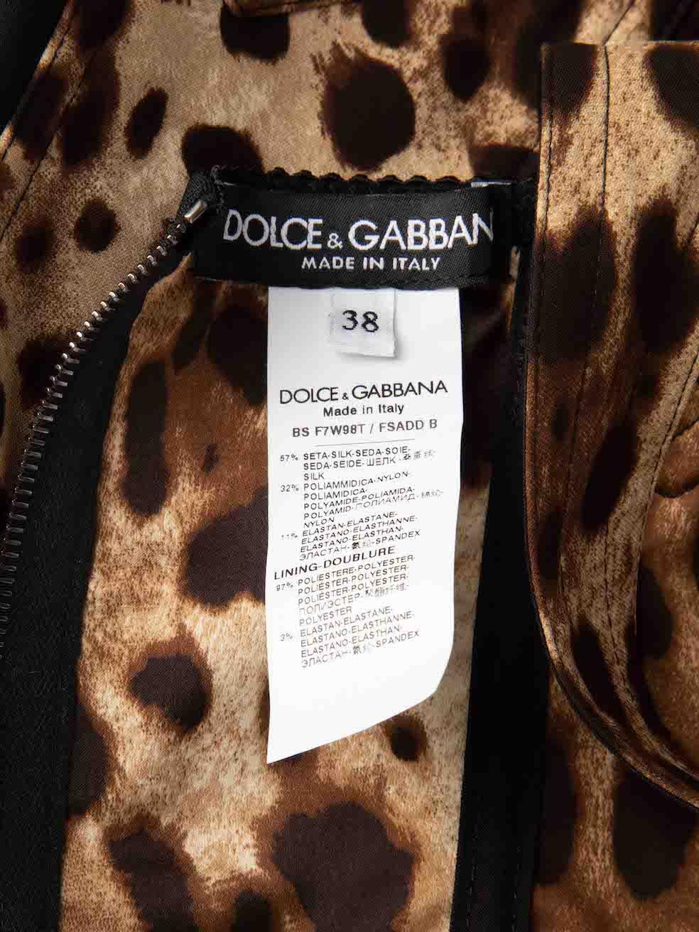 Women's Dolce & Gabbana Brown Silk Leopard Corset Top Size XS